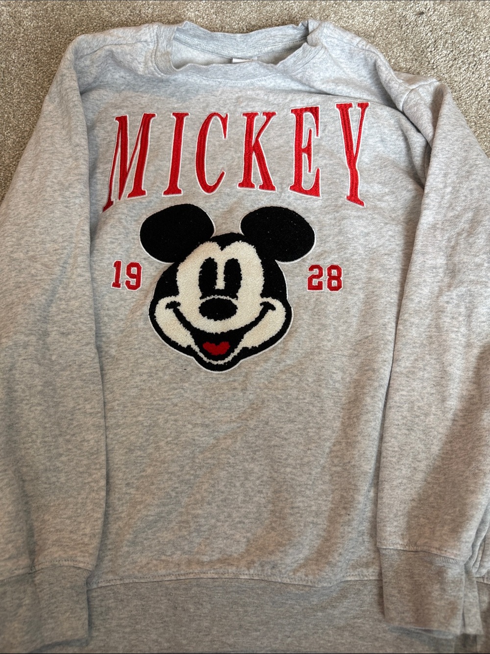 Mickey Graphic Crewneck Sweatshirt - Gray